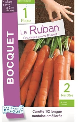 Sachet de graines de Carotte nantaise en ruban à semer - 15 g - LES GRAINES BOCQUET