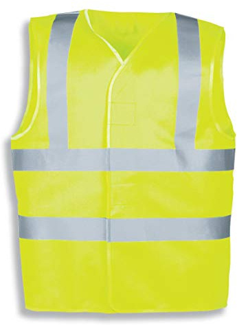 Uvex Skyddsblixt arbetsväst – varningsgul unisex säkerhetsväst – med kardborreband, Varningsgul, L