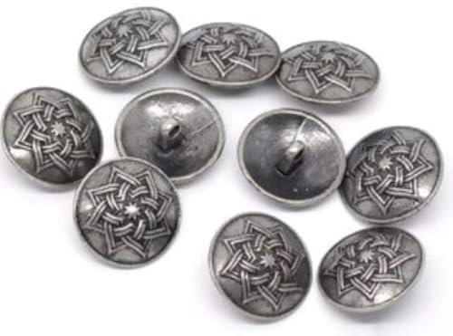20 Metallknöpfe 20mm rund antiksilber Knöpfe Knopf Ösenknopf Keltik-Muster