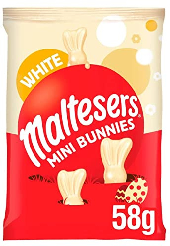 Maltesers White Chocolate Mini Bunnies Bag, Easter Egg Hunt, Easter Gifts, Chocolate Gift, 58 g (Pack of 1)