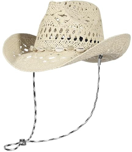 GEMVIE Sombrero de Vaquero Occidental Tejido a Mano Sombrero de Sol de Paja de Panamá para Mujeres y Hombres