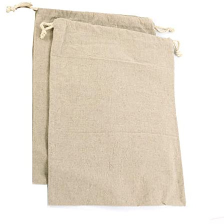 Bread Storage Bag,2 Pcs Reusable Organic Linen Bread Bags for Homemade Bread