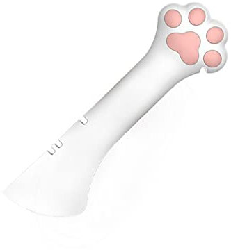 Tnfeeon Abridor de Tarros para Gatos Diseño de Pata de Gato Tarro Tapa de Botella Abrelatas Multifunción Cuchara Enlatada para Mascotas Suministros para Latas de Alimentos (Blanco)