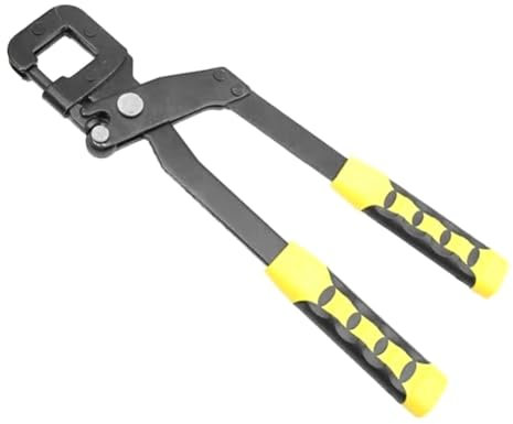 Kliplinc Pince à piercing bicolore à double poignée, pince à bec fixe à une main en acier léger, pince à sertir à boulon, facile à utiliser