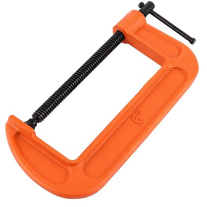 ASelected Aselected G Clamp 6 Inch (150 Mm) Heavy Duty Screw G-Clamps Capacity -G-Clamps- Industrial Strength C Clamp Set for DIY Enthusiasts and Professionals(Orange)