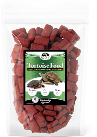 Mozaic Tortoise Food & Turtle Pellets Supplement - Complete Formulated Diet for Sulcata & Desert & Other Pet Tortoises, Essential Amino Acids & Nutrients, Economical Dry Pellet, 15 Ounce Bag
