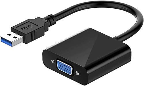 USB to VGA Adapter, 1080P USB 3.0 to VGA Video Graphic Card Display External Cable Adapter, Multi-Display Video Converter PC for Windows7/8/10 Desktop Laptop PC Monitor Projector HDTV Chromebook