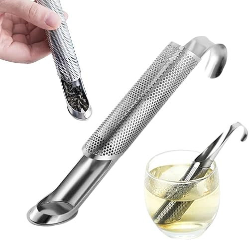 Stainless Steel Tea Diffuser, 2025 Stainless Steel Tea Strainers for Loose Tea Fine Holes Tea Interval Diffuser, Upgrade Tea Infuser Stick Pipe Tea Infuser Long Handle Tea Filters (1 PCS)