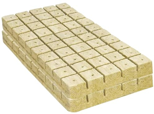 Hbbgdiy 100 st miljövänliga rockwool-kuber med hål för hydroponik, återanvändbart odlingsmedia för kloning, grobarhet, fröstart och jordkultivering