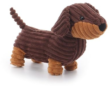 Apricot Lamb Henry Dachshund Hund Plüschtiere für Kinder, weiche niedliche Kuscheltier für Baby Mädchen und Jungen, Flauschige Henry Dachshund Braun 27 cm