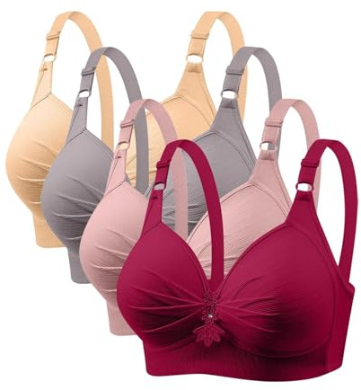 Uwdiohq sous-vêtements sans Lacets, Confortables et Respirants, Grande Taille, Soutien-Gorge à Boucle pour Femme, col en V, Gilet, Bralette, Ensemble de Fil Soutien-Gorge Soutien Gorge Armature,