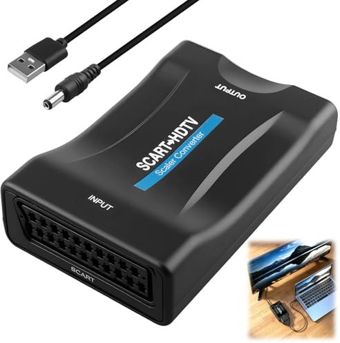 SCART a HDMI Convertidor 1080P/720P Cable USB, para SKY HD Blu-Ray HDTV