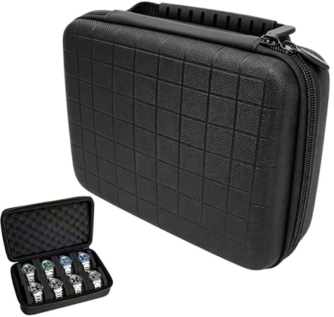 Watch Box, Watch Travel Case with 6 Slots, Compact Storage Solution for Timepiece Organisation, Mens Jewellery Box with Secure Display Features, Durable Construction for Daily Use and Travelling