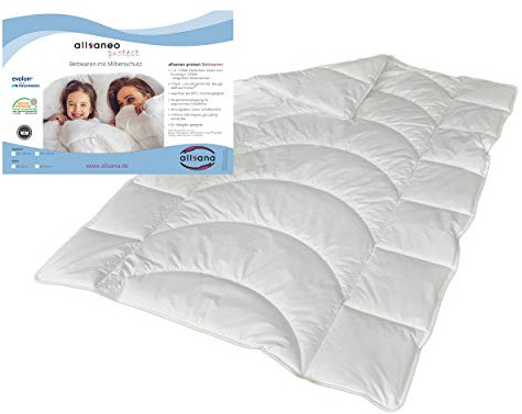 allsaneo Protect Steppbett 155x220 cm mit allergendichtem Bezug aus Evolon, Bettdecke für Allergiker mit integriertem Milbenschutz