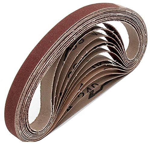 Profi-Gewebe-Schleifbänder │ 96 Stück │ 13 x 451 mm │ je 16 x Korn 40/60/80/120/180/240 │ kompatibel mit Black&Decker® Powerfeile │ Schleifpapier │ Schleifband-Set
