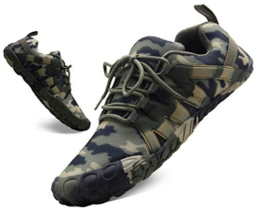 Cross Training for Women Workout Minimalist Barefoot Trainers Treadmill Walking Athletic Gym Lightweight Hiking Treadmil Spining Cycling Trekking Five Toes Sneakers Camo Green Camouflage US Size 6 6.5