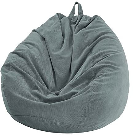 Chickwin Bezug für Sitzsack, Birnenform, Cordsamt, ohne Füllung, für draußen und innen, Entspannung, Wohnzimmer, Schlafzimmer, Kissen (Anthrazit, 85 x 110 cm)