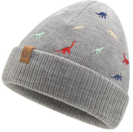 JANGANNSA Strickmütze Beanie Kinder Winter Baby Mütze Dinosaurier Neugeborene Wintermütze für Jungen Mädchen 0-8 Jahre