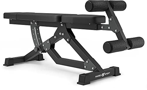 Marbo Sport, Trainingsbank, Hantelbank Bizepsbank Bauchtrainingsbank, Bizeps Trizeps Trainingsgerät, Curlbank, Beincurler - Home Gym, Armtrainer, Trainingsgerät, Verstellbare Beinstütze - MS-L110 2.0