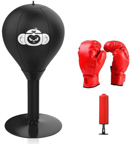 HIULLEN Büro Punchingball, Funpunch Rage Bag, Desktop Boxsack Mit Saugnäpfen, Antistress Boxsack für Kinder, Mini Boxsack mit Ständer, Sandsack Boxsäcke Für Erwachsene, Kinder, Zuhause, Büro, Schule
