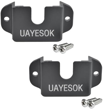 UAYESOK 3-In-1 Car Walkie Talkie Holder, Handheld Radio& Speaker Microphone& Mobile Radio Mic Mount, CB Radio Mic Bracket with 3M Adhesive Back for Baofeng Kenwood Motorola Quansheng (Black 2 pcs)