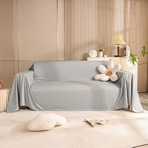 Vattentät soffa i PU-läder - Mjukt slitstarkt sofföverdrag för 1-sits - Diverse storlekar - Vardagsrumsdekoration och soffskydd - Filt för soffor Stor (Ljusgrå 180X130cm)