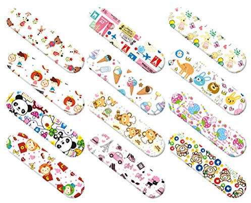 120Pcs Cartoon Bandages Adhésifs Pansements Plâtres Premiers Secours Hémostase Band Aid Stickers pour Enfants et Protéger les enfants des Infections