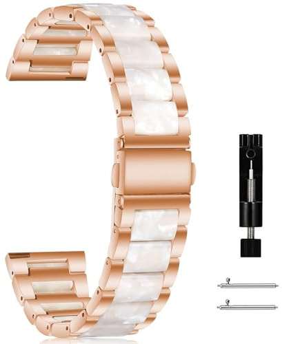 CeiBand Metal damrem för 20 mm 22 mm, herr och dam metal harts ersättningsarmband, smart ersättningsband för 20 mm 22 mm