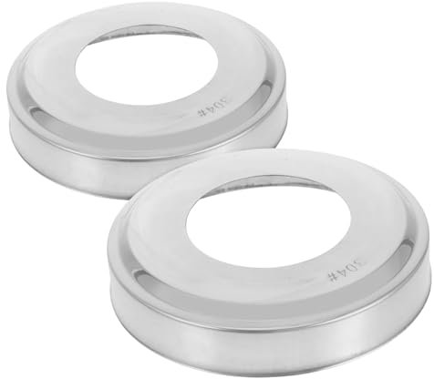 Toyvian 2pcs Stainless Steel Pool Ladder Escutcheons Decorative Handrail Covers for Inground Pools Plates for Ladder Handrails Easy Installation