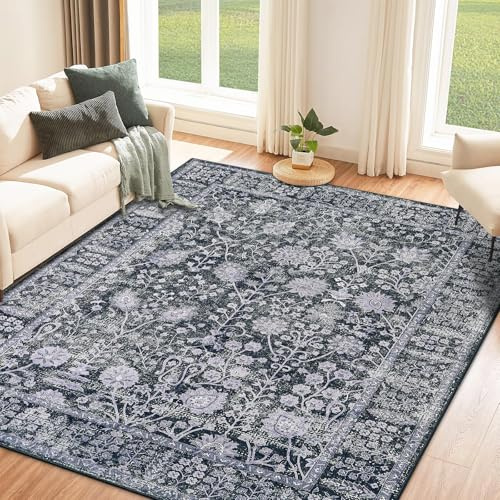 WONGS BEDDING Alfombra para salón, 120 x 170 cm, antideslizante, lavable, pelo corto, alfombra grande para dormitorio, comedor, decoración de oficina