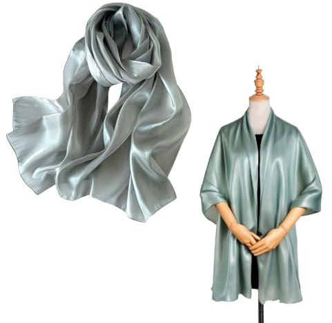 VONJUMA Chales Mujer Bufanda Mujer Chales Y Envolturas Pañuelo Seda Mantón Moda Chal Estolas Fular Boda Fiesta Chiffon Bufanda Regalo Del Día De La Madre Verde Guisante