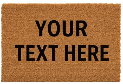 Trendi Personalised Coir Door Mat | Non-Slip Heavy-Duty | Customised Size | Dirt-Trapping | Rustic Outdoor & Indoor | Your Text (YOUR TEXT)