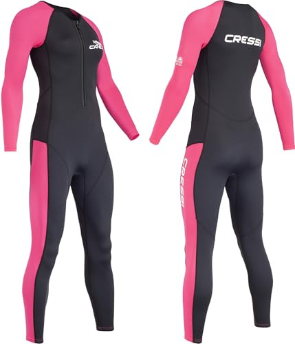 Cressi Wahoo Lady Monopiece Wetsuit Black/Pink 2mm L/4 - Muta Monopezzo Donna Realizzata in Morbido Neoprene 1.5/2mm e Elastan, Perfetta per attività Acquatiche Varie, Nero/Rosa, L/4