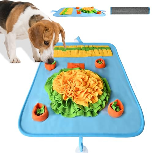 OSDUE Tapis à renifler pour Chien, 68cm*45cm Rectangulaire Tapis de Fouille Alimentation Lente, Tapis Reniflant Formation d’Animaux Lavable en Machine Pliable pour Lapin, Chat, Chien
