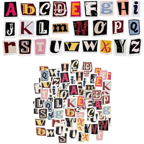 156 PCS Letter Stickers Small Size ScrapbookVintage Alphabet Letter Stickers Travel DIY Decorative Luggage for Suitcases for Travel Laptop