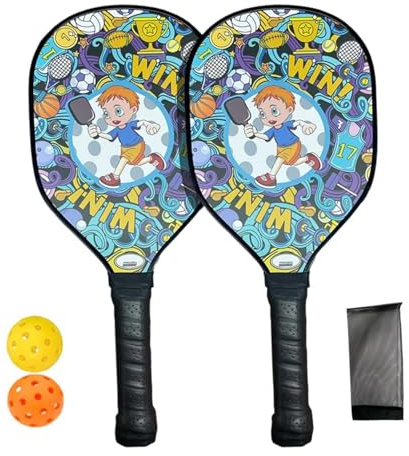 Set di racchette da racquetball, con contenitore portatile e manico antiscivolo, racchette da spiaggia per adulti, per bambini e adulti, pratiche quotidiane, allenamento di base e competizioni