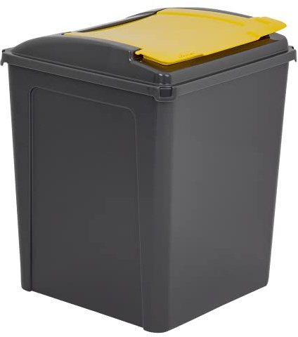 50 Litre Plastic Waste Recycle Bin with Flap Lid For Kitchen Home Office