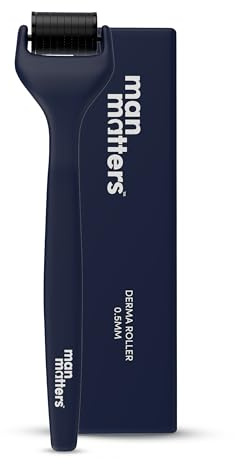 Man Matters Advance Derma Roller para cabello y barba | 540 micro agujas de aleación de titanio de 0,5 mm | Salud y desarrollo de la barba | Estimula los folículos pilosos de la barba | Seguro