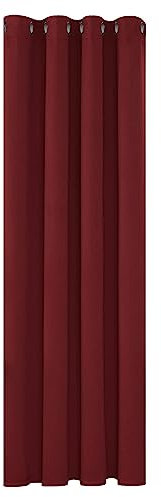 Deconovo Blickdicht Gardinen mit Ösen für Schlafzimmer Thermogardinen Vorhang Blickdicht Kälteschutz Thermogardine Hitzeschutz Dicke Thermovorhang, 245x140 cm(HöhexBreite), Rot, 1 Stück