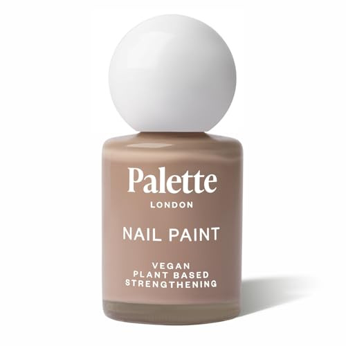 Palette London Vegan Nail Polish, Natural Nail Paint, Strengthener for Weak & Brittle Nails, Long Wearing Glossy Gel Effect, Halal Breathable, Cruelty Free Conditioner Nail Care (Golden Sands)