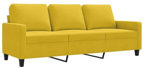 vidaXL 3-sitssoffa gul 180 cm sammet, 3-sitssoffa, tresitssoffa, 3 sitssoffa, 3-sitssoffor, tresitssoffor, 3 sitssoffor, 3 sits soffa, 3 sits soffor