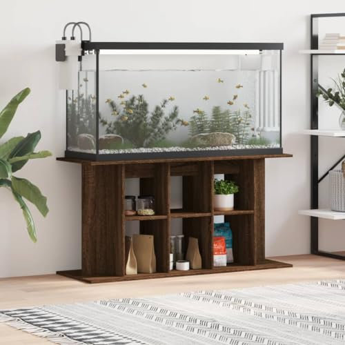 Homgoday Aquariumständer Aquarienunterschrank Aquarienschrank Aquarium Unterschrank Aquarium Tisch Terrarium Schrank Aquarium Stand Braun Eichen-Optik 120x40x60 cm Holzwerkstoff