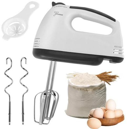 Gohytal Handmixer, Elektrisch-Handrührgerät, Handrührer Mixer, 260W 7 StuFen Handmixer Elektrisch, Rührgerät Mixer Handrührer mit 2 Schneebesen 2 Knethaken und 1 Eiweißtrenner,Spülmaschinengeeignet