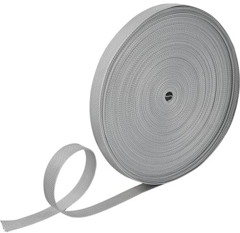Focenat Rolladengurt 23mm, Rollladen Gurtband, 50m, Rolladengurt Reparaturset, Reißfestigkeit, Scheuerfestigkeit, UV-Stabil, Rollladengurten für Rollläden an Türen und Fenster, Grau