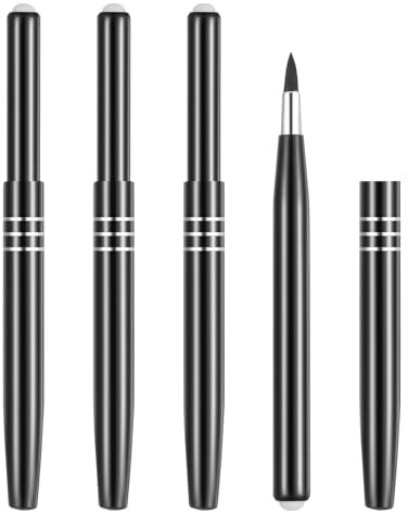 AOZUO 4 Stück Einziehbare Lippenpinsel mit Kappe, Kosmetikpinsel Lippenpinsel Lippenstift Fixierer Lippenstift Stab Lipgloss Applikator Lipgloss Lippenbürste Lip Liner Konturpinsel Concealer Make-up