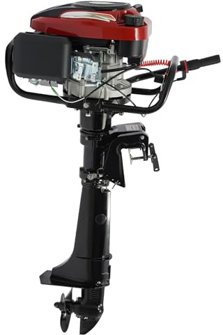 Motor de barco de gasolina de 4 tiempos, 7 HP, refrigeración por aire, motor fuera de borda, motor de salida con pantalla LED, motor de pesca fuera de borda ajustable, arranque manual para barcos
