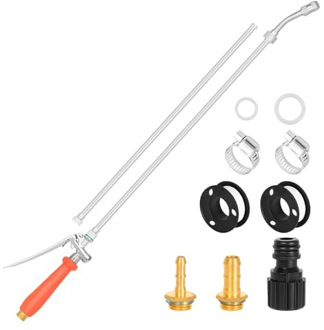 Fahoujs Extra Langer Rostfreier Gartenschlauchaufsatz. Ergonomischer Verbessert Den Halt Bei Längerem Gießen Und Waschen Freien. Gartenschlauchdüse Aus Edelstahl