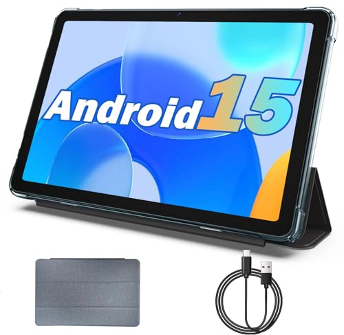 COLORROOM Tablet 10 inch Android 15 Tablets, 12GB+64GB/1TB Expand, Quad-Core Processor, 1280x800 Touch Screen Display, WiFi 5, Dual Cameras, 6000mAh Battery