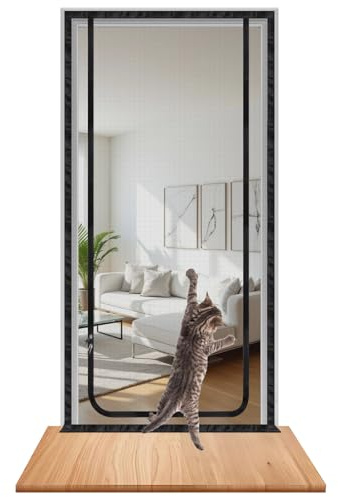DBREAKS Katnät balkong dörrgaller dragkedja 100 cm x 210 cm svart | Med dragkedja, utan borrning, finmaskig, reptålig, dörrgaller mot utbrott, som husdjursskydd