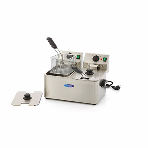 Maxima Gastro Freidora eléctrica - 2 recipientes de 8 l - 2 x 4 l de aceite - con zona fría - 2 x 2500 W